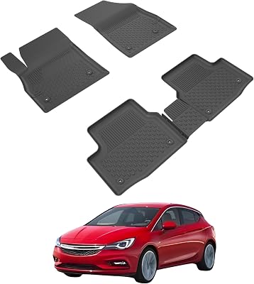 Sahler Floor Mats fits Opel Astra K 2015-2021 HB - Sports Tourer | Custom Fit Floor Liner for Cars | Premium Quality Car Mats Black | Odorless All Weather Waterproof Durable 4.5D Liner