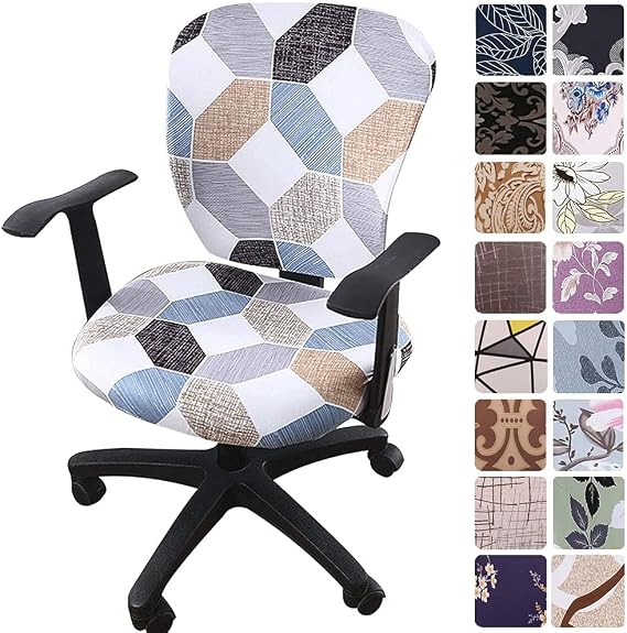 Melaluxe Computer Office Chair Covers - Protective & Stretchable Universal Chair Cover Stretch Rotating Chair Slipcover
