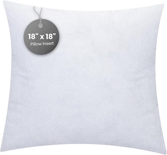 Throw Pillows | Down Alternative Pillow| Bedding Throw Pillows| Couch Cushion Pillow Insert| Indoor Decorative Pillows|Pillow Stuffer for Sofa Shams| Super Soft|1 Piece 18"x18" White