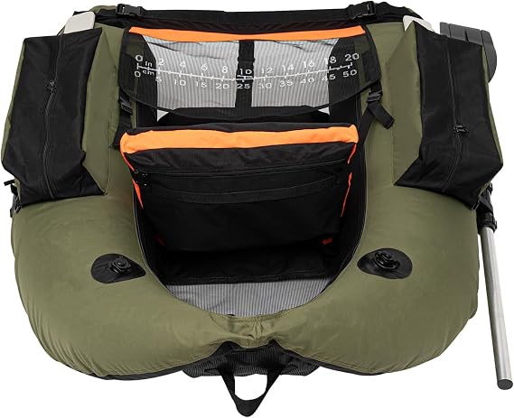 Inflatable Float Tube Outdoor Fishing Boat, Modern Outdoor Fishing Boat, Fishing Belly Boat W/Adjustable Shoulder Straps for Fishing, Rafting, Exploring, Angling, Load Capacity 286.6 lbs, Green