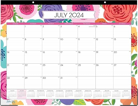 2024-2025 Blue Sky Mahalo 22-inch x 17-inch Academic Monthly Desk Pad Calendar (100157-A25)