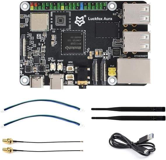 TUOPUONE Luck-Fox Aura High-Performance Linux Development Board, Rockchip RV1126B Quad-Core 1.6GHz Processor, 3 Tops Computing Power, 4K Encoding and Decoding, 2GB RAM and 0 eMMC Flash
