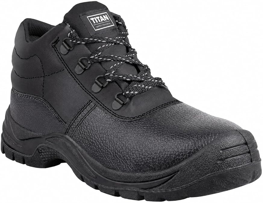 Titan Argon S3 SR FO Safety Boots, Steel Toe Cap Work Boots, Protective Midsole, Anti-Slip, Anti-Static, Fuel & Oil Resistant, Lightweight Microfiber Upper, EN ISO 20345:2022, UK Sizes 2-15