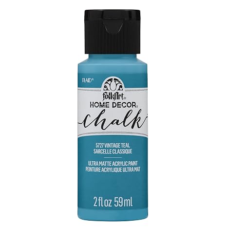 FolkArt Vintage Teal Home Decor Chalk Furniture & Craft Paint 2 ounce, 1 Count (Pack of 1)