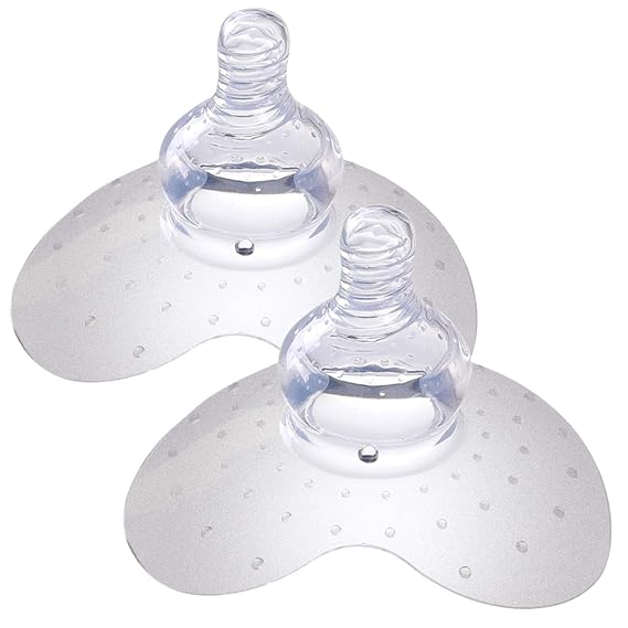 Nipple Shield,Silicone Nipple Shields for Nursing Mothers with Latch Difficulties or Flat or Inverted Nipples,BPA Free,2 Pack