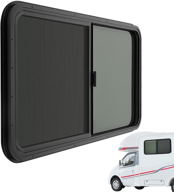 Horizontal RV Window 43"W x 23"H Screen & Trim Ring