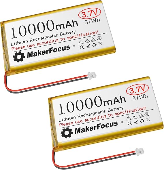 3.7V 10000mAh Lithium Polymer Rechargeable Battery 2pcs