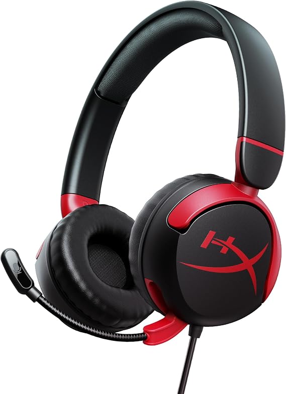 HyperX - Cloud Mini Kids Wired Headset for PC, PS5, PS4, Xbox Series X|S, Xbox One, Nintendo Switch, Chromebook, and Mobile | Red/Black