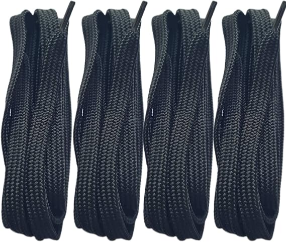 4 PCs 55" Flat Hoodie Drawstring Cords Replacement for Sweat Pants String, Shorts, Sweatshirt, Shoes, Shoelaces, Sneaker, Bag, Jacket and Tie Hoodie, Belt for Dresses (Black/Black)