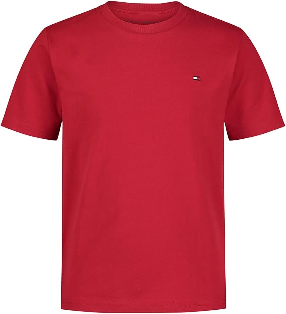 Tommy Hilfiger Boys Short Sleeve Script T-Shirt, Crew Neckline, Lightweight
