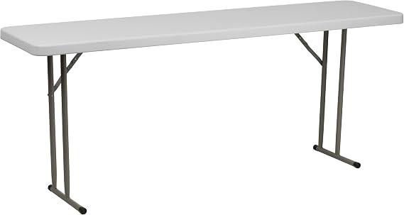 Flash Furniture 6 ft Plastic Folding Training Table, Granite White