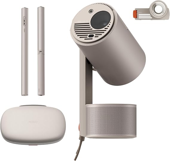 XGIMI MoGo 3 Pro Portable Projector Collection, Optical Filter & Carrying Case & PowerBase Stand, 2.5hrs Battery, Google TV with Licensed Netflix, All-in-One Travel Bundle