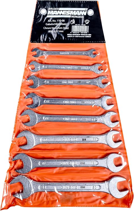 Brueder Mannesmann Tools M 110-08 Socket Ring Spanner Set 8 Piece Set
