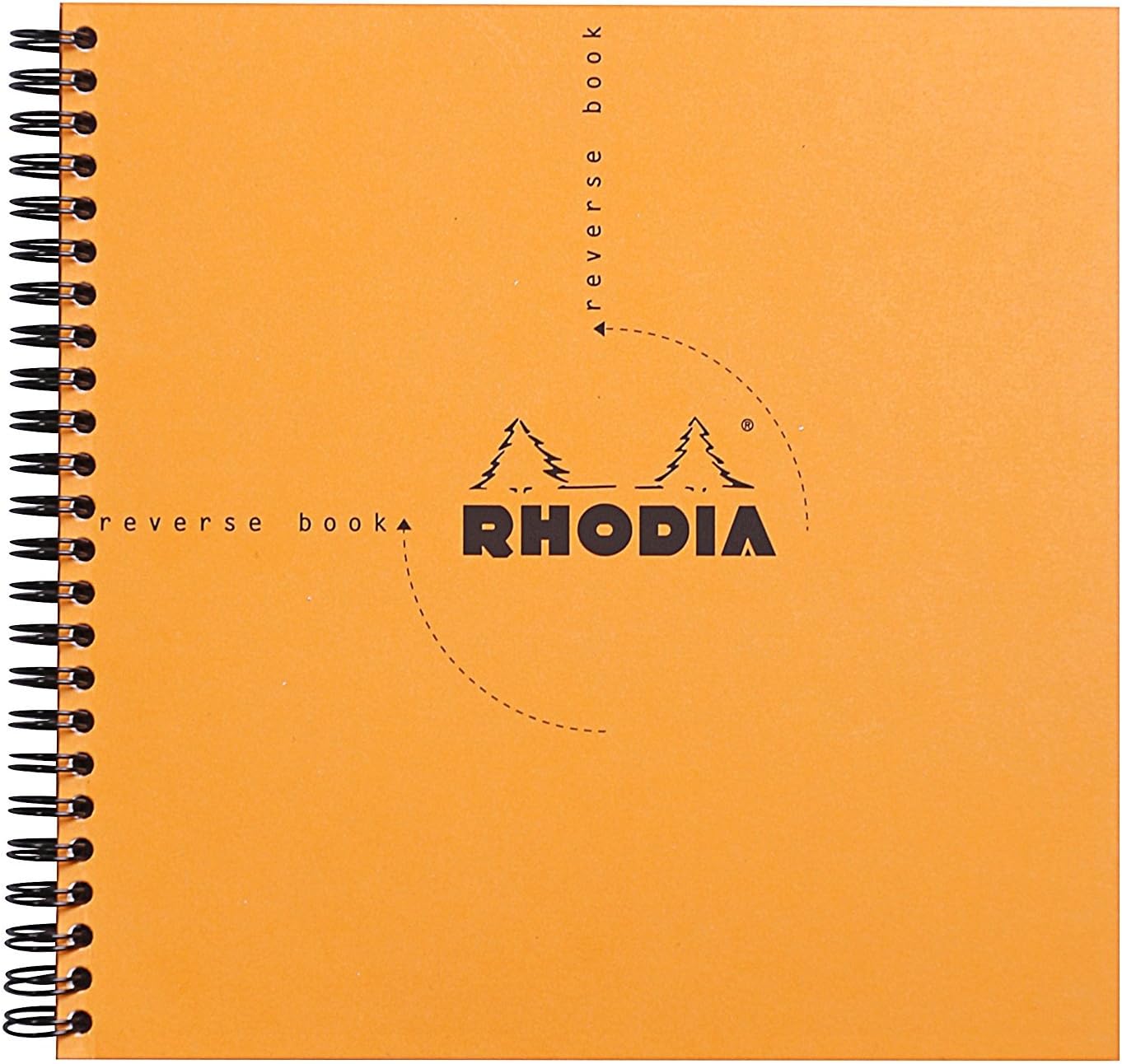 Rhodia Classic cf193608 Ring Notebook, Reverse Book, Square, 8.3 x 8.3 inches 21 x 21 cm, 160 Pages, 0.2 inch 5 mm Ruled, Water Repellent Cover, Perforated, PEFC Certified, Double Ring, Orange