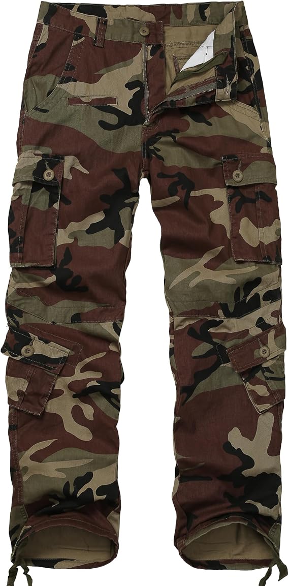 Men's Cotton Cargo Camo Pants