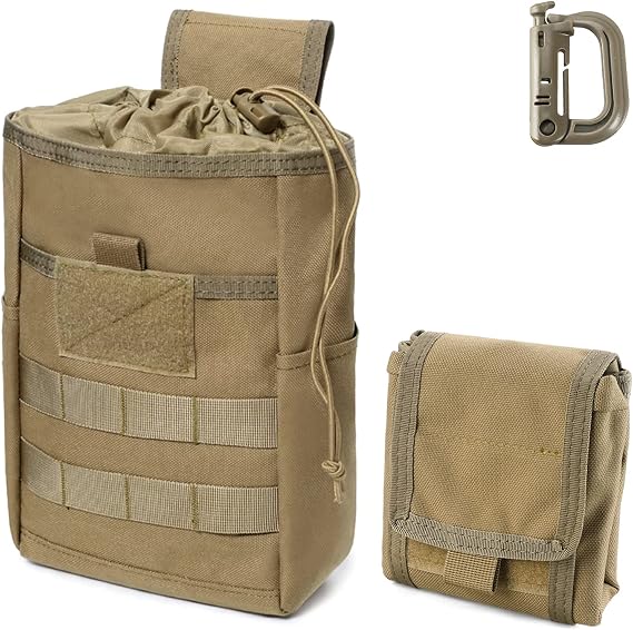 WYNEX Molle Tactical Mag Dump Pouch, Foldable Utility Roll Up Wiast Bag Drawstring for Belt Pack Accessories