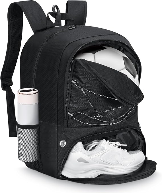 MoKo Soccer Bag Backpack, Basketball Backpack for Men & Women with Separate Ball and Shoes Compartments