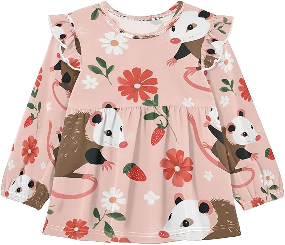 Toddler Girls Ruffle Long Sleeve Doll Collar Blouse Cotton Kids Tee Shirt Tops 18M-5T