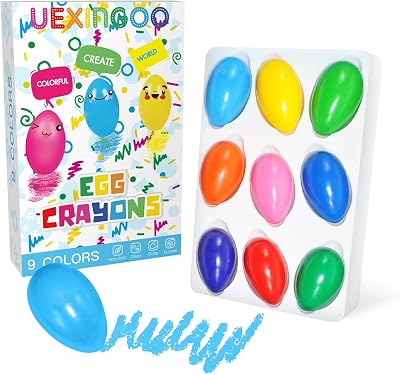 9 Color Egg Shaped Crayons,Plam Grip Washable Paint,for Fotoddlers, Kids,Children