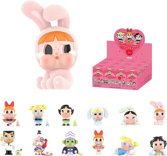 POP MART CRYBABY x Powerpuff Girls Series Figures, 12PCs CRYBABY Blind Box Figures, Random Design Action Figures Collectible Toys Home Decorations, Holiday Birthday Gifts for Girls and Boys, Whole Set