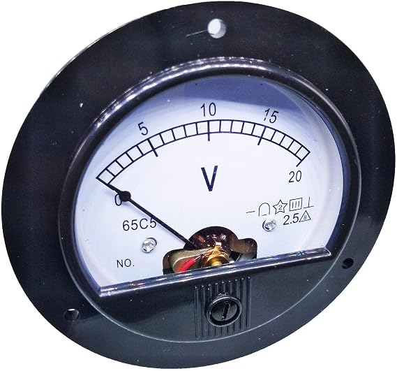 DC 0~20V Round Analog Volt Pointer Needle Panel Meter Voltmeter