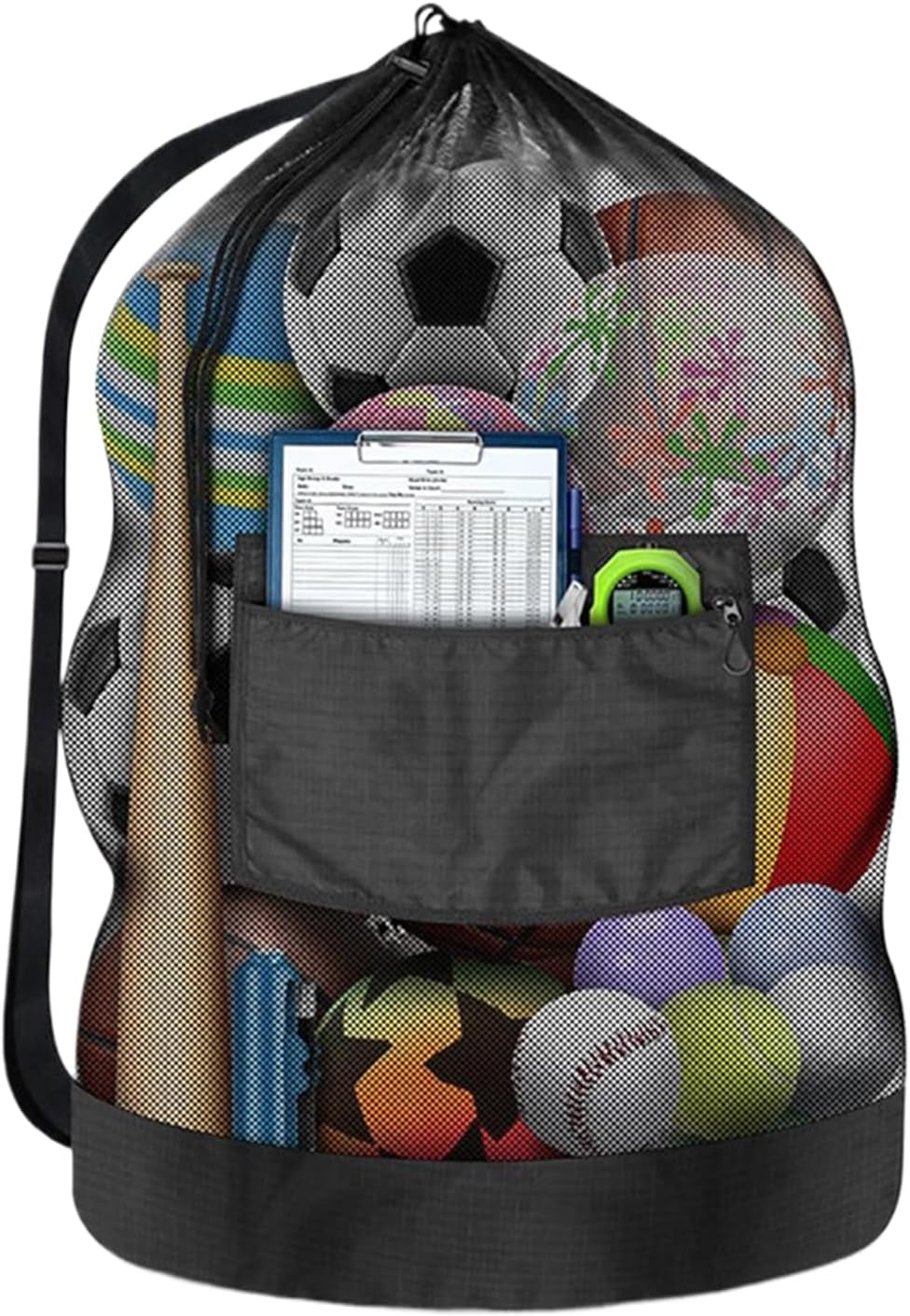 Mesh Bags Drawstring - Drawstring Heavy Duty Large Ball Storage - Sports Outdoor Recreation Accessories for Cloth Beach Football School Picnic Volleyball Park