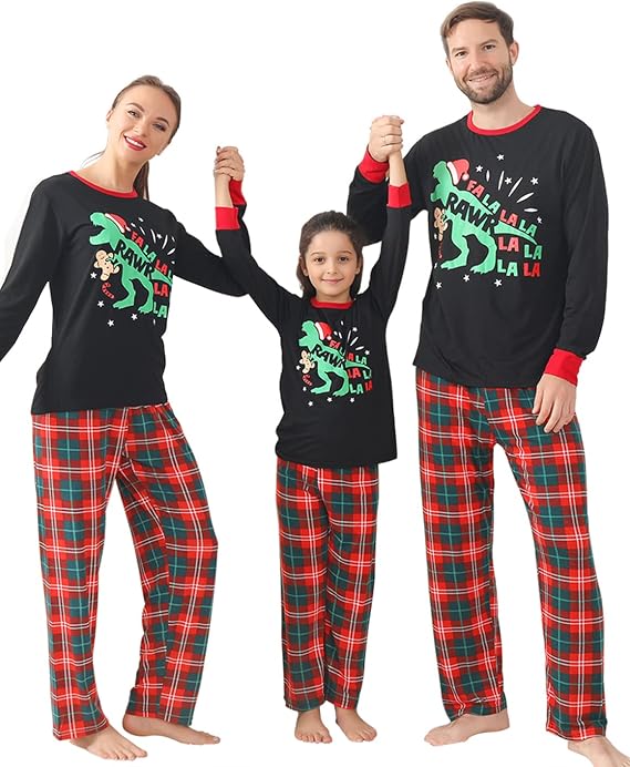 ANGELGGH Matching Christmas Pajamas for Family Cute PJs 2 Piece Jammies