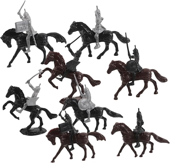 32pcs Medieval Knight Figure Playset Plastic Soldier Set | Precision Carved, Intricate Design, Horses and Scene Accessories, for Imaginative Play and Display