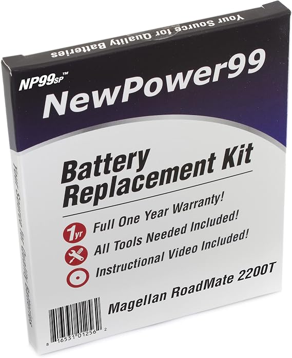 NewPower99 Battery Replacement Kit with Battery, Video Instructions and Tools for Magellan RoadMate 2200T