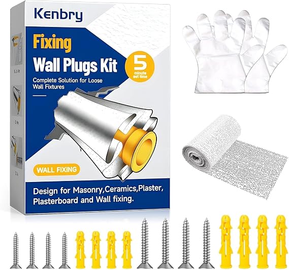 Kenbry Drywall Anchor Repair Kit,1.96' x 39.37' Patch Easy Cut for Fast Loose Anchors Fix, No Need to Redrill or Fill, Ideal for Most of Surfaces