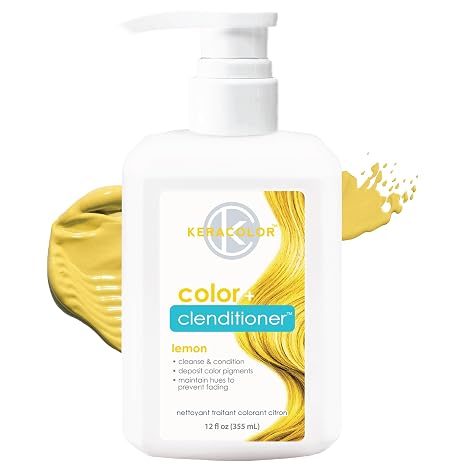 KERACOLOR Color + Clenditioner, Semi-Permanent Hair Color, Lemon, 12 Fl Oz