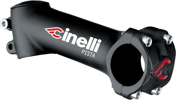 Cinelli Pista Stem – 6061‑T6 Forged Aluminium, 65° Track Angle, 31.8mm Clamp, 1‑1/8” Steerer, Matte Black Anodized Finish, 4‑Bolt Faceplate – High‑Performance Track Cycling Stem