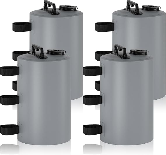 Canopy Water Weights Bag, 88 lb Tent 4 Leg Weights Bag, Portable 10L Water Bag Windproof Fixed Canopy Weights Bag, for Outdoor Pop Up Tent, Canopies, Gazebo, Shelter, 4 Pack (10L Gray)