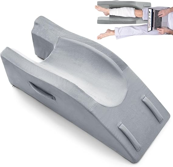 Leg Elevation Pillow for After Surgery, Injury, or Rest, Ankle Fixation | Leg Pillow, Supportive Memory Foam Wedge Pillow for Legs Pain Relief with Anti-Slip Base & 3 Handles
