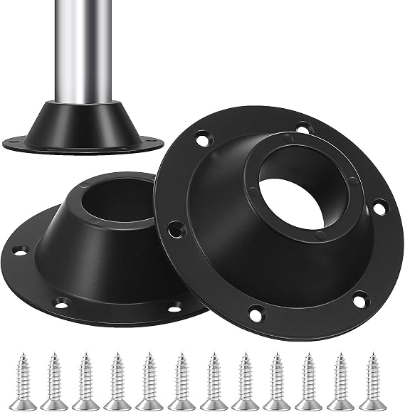 2pcs RV Table Base Mount with Screws, Camper Table Leg Base, Aluminium Mount Bracket Flush with 12 Mounting Holes, Include Mounting Screws, Suitable for RV/Camper Van/Boat