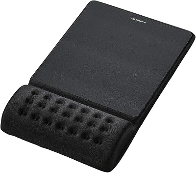 ELECOM Mouse Pad with Wrist RestComfy Smooth ControlErgonomic DesignReduce Wrist FatigueMemory Foam Black MP-096BK