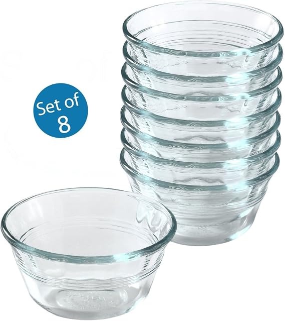 Pyrex Bakeware Clear Custard Cups, Set of 8, 6-Ounce