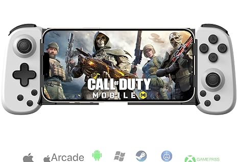 Wireless Controller for iPhone 17/Android/PC/iPad/Tablet/Appl Arcade MFi Games/Switch/PS4, Support Streaming on PS5/Xbox/PC Console, Cloud Gaming Gamepad Joystick - Turbo/6-Axis Gyro/Dual Motors - White