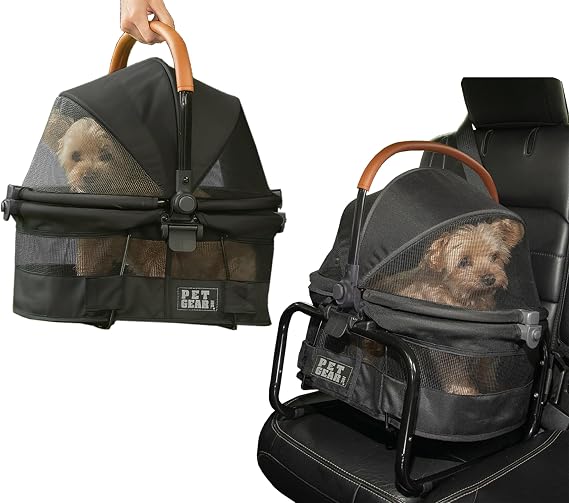 Pet Gear No-Zip View 360 Pet Carrier & Car Seat, 15", Dark Charcoal