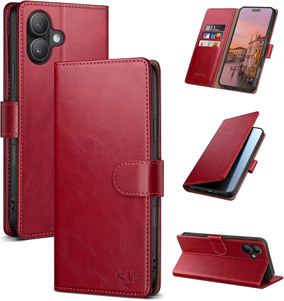 Wallet Case for iPhone 16 6.1", Red