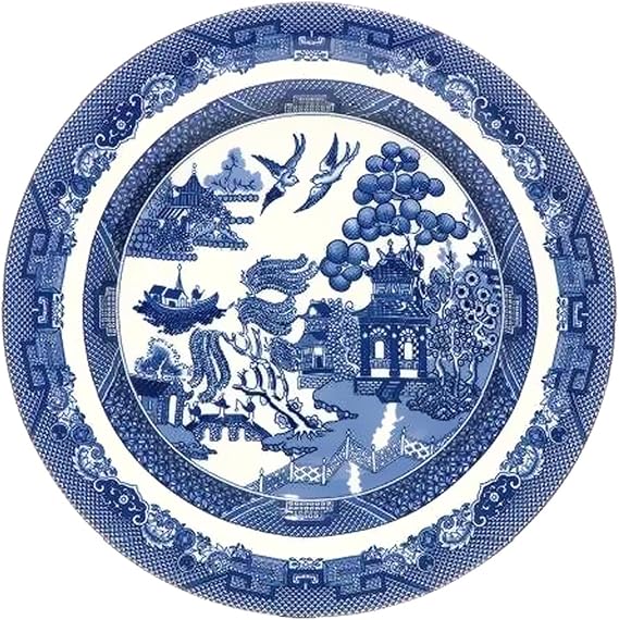 Ceramic Blue Willow 27cm Dinner Plate Vintage