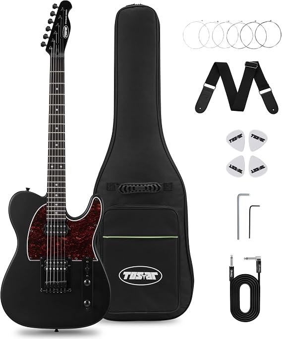 Tostar 39" Solid Body Electric Guitar for Beginner & Intermediate, Black