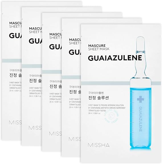 MISSHA Hassas Ciltlerin Bakımını Sağlayan Guaiazulen İçerikli Yaprak Maske Mascure Sheet Mask