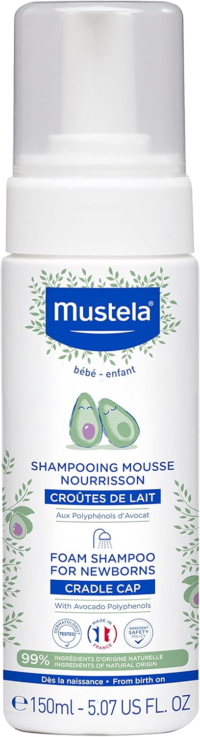 Mustela 150 ml Saç Pullanmalarına Karşı Köpük Şampuan, Yenidoğan Bebekler için
