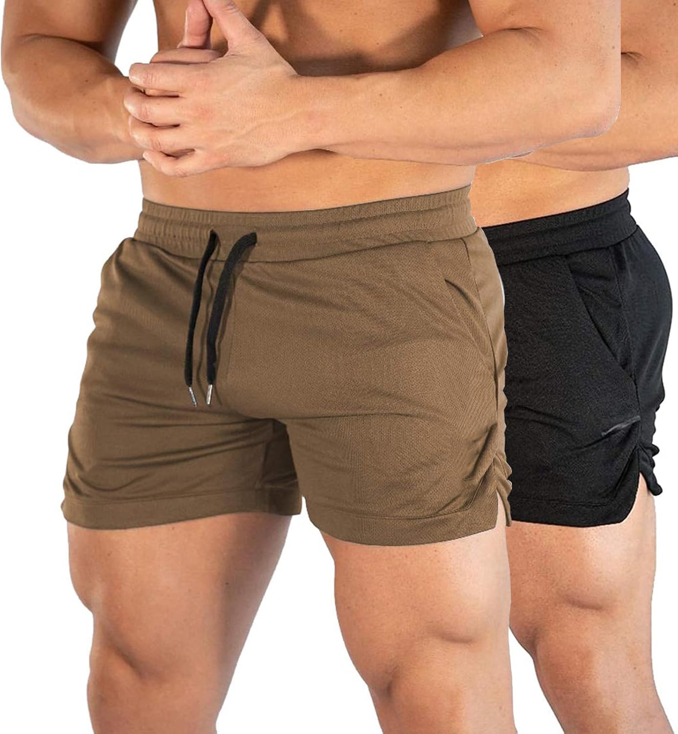 COIBQRNER Men's Gym Running Shorts 3" Breathable Lightweight Athletic Sport Shorts Training Workout Shorts with Pockets