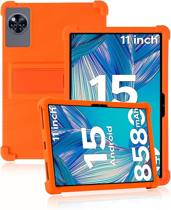 Case for DOOGEE U11 11 Inch Tablet Soft Silicone Tablet Case with Non-Slip Stand Shockproof and Drop-Resistant - Orange