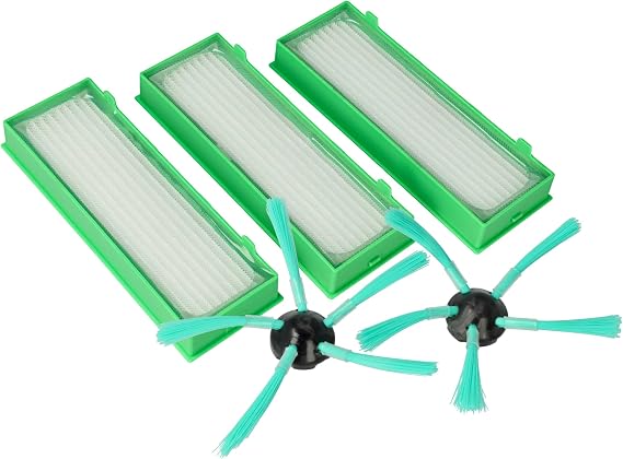 vhbw 5-Part Service Kit compatible with Vorwerk Kobold VR300, VR-300, VR-200, VR200 Vacuum CleanerHEPA filter, side brush