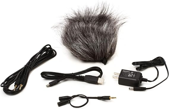 Zoom APH-4nPro Accessory Pack for H4n Pro Portable Recorder, Includes Hairy Windscreen, Splitter Cable, Attenuator Cable, USB Cable, and AC Adapter