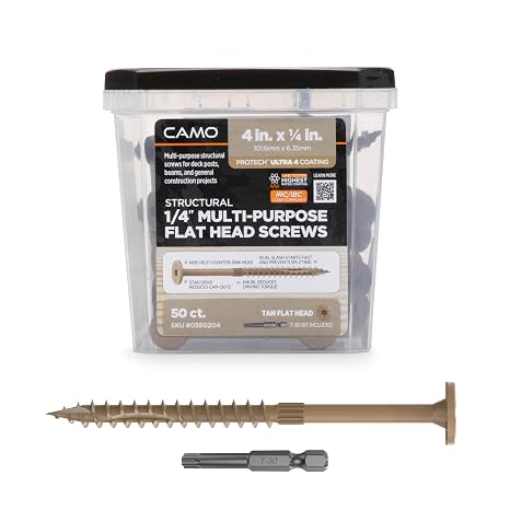 CAMO Multi-Purpose Flat Head Structural Screw - 4" x 1/4" - 50 ct