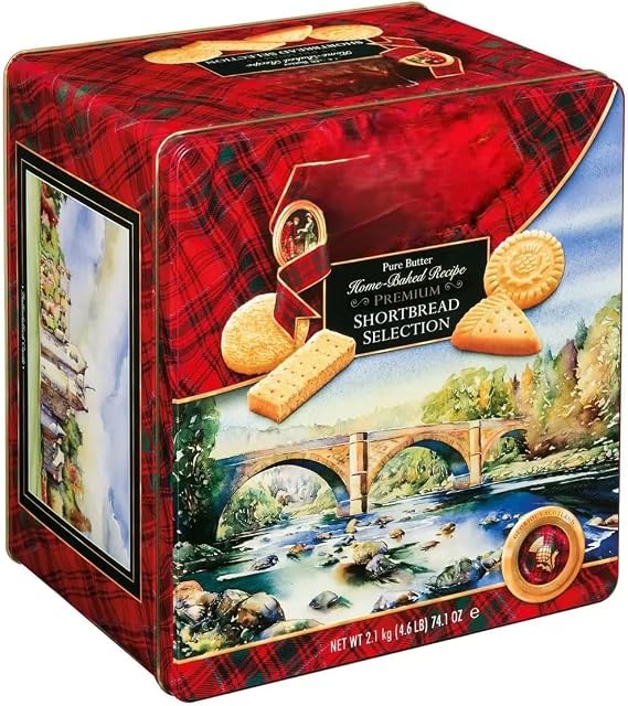 Premium Scottish Butter Shortbread Selection in Festive Gift Tin 2.1kg – Traditional Home-Baked Recipe Boxed Treatz